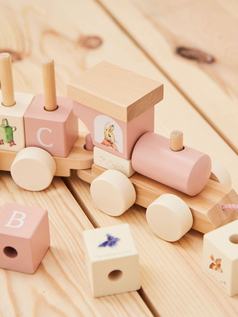 Personalised Flopsy Bunny pull-along train by My 1st Years, imported from the UK