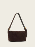 AllSaints Brown Vega Suede Shoulder Bag, imported from the UK