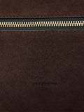 AllSaints Brown Vega Suede Shoulder Bag, imported from the UK