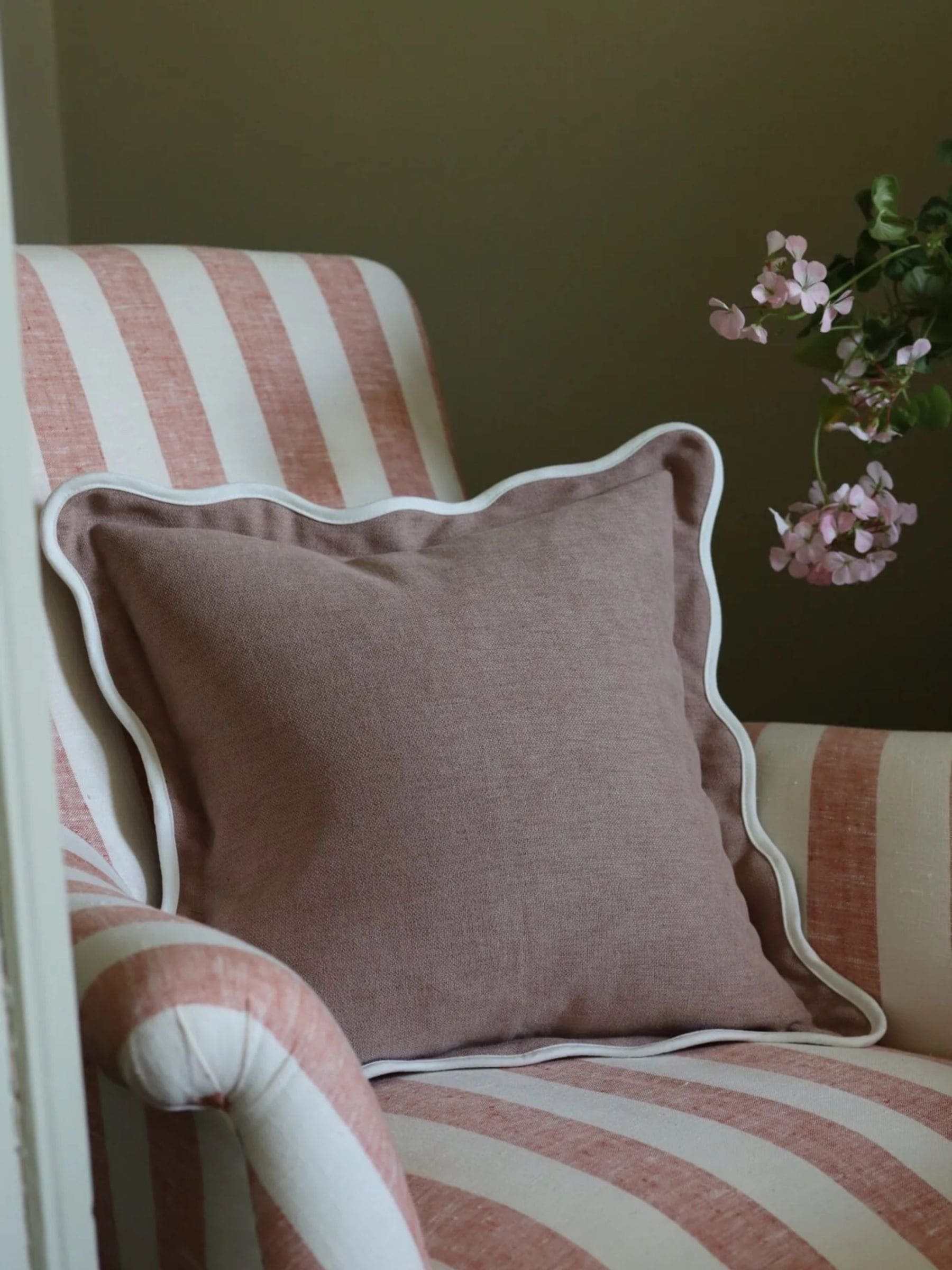 Ellenvale Interiors Chocolate Brown Chloe Scallop Cushion Cover 45 x 45cm