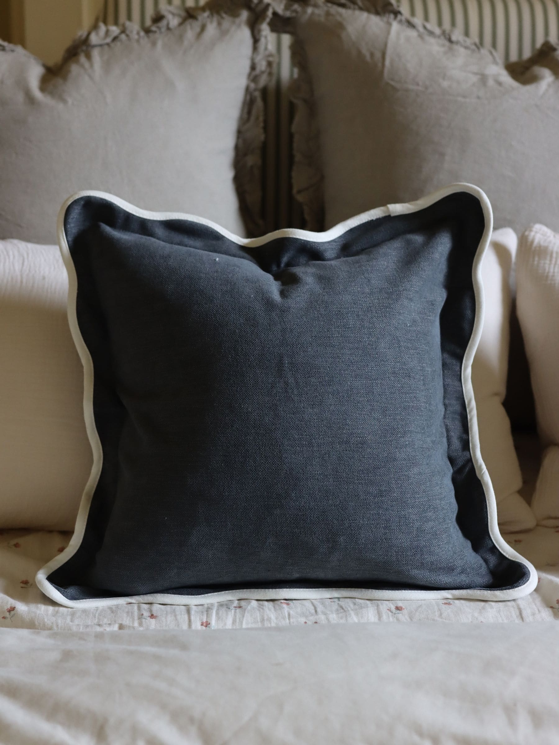 Ellenvale Interiors Chocolate Brown Chloe Scallop Cushion Cover 45 x 45cm