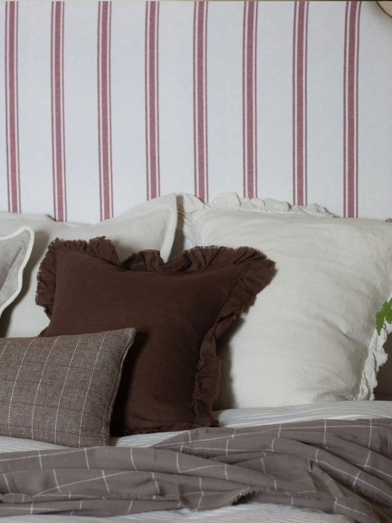 Ellenvale Interiors Dark Brown Hallie Ruffle 45 x 45cm Cushion Cover