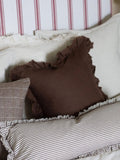 Ellenvale Interiors Dark Brown Hallie Ruffle 45 x 45cm Cushion Cover