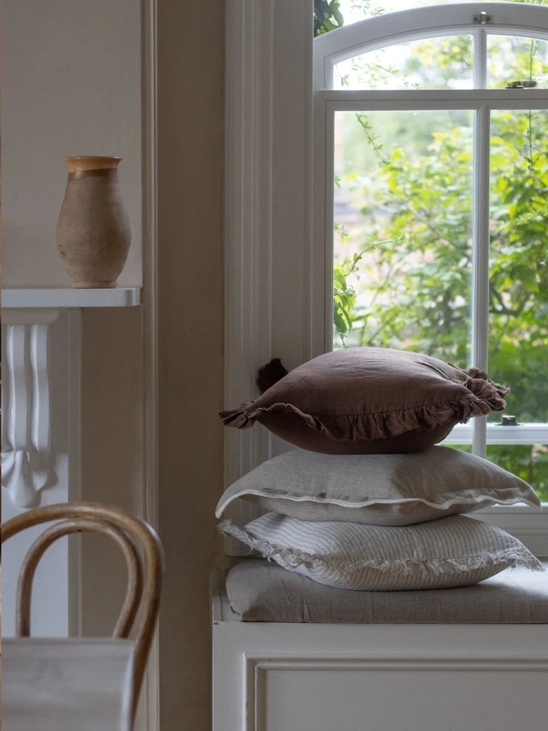 Ellenvale Interiors Dark Brown Hallie Ruffle 45 x 45cm Cushion Cover