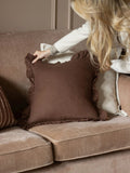 Ellenvale Interiors Dark Brown Hallie Ruffle 45 x 45cm Cushion Cover