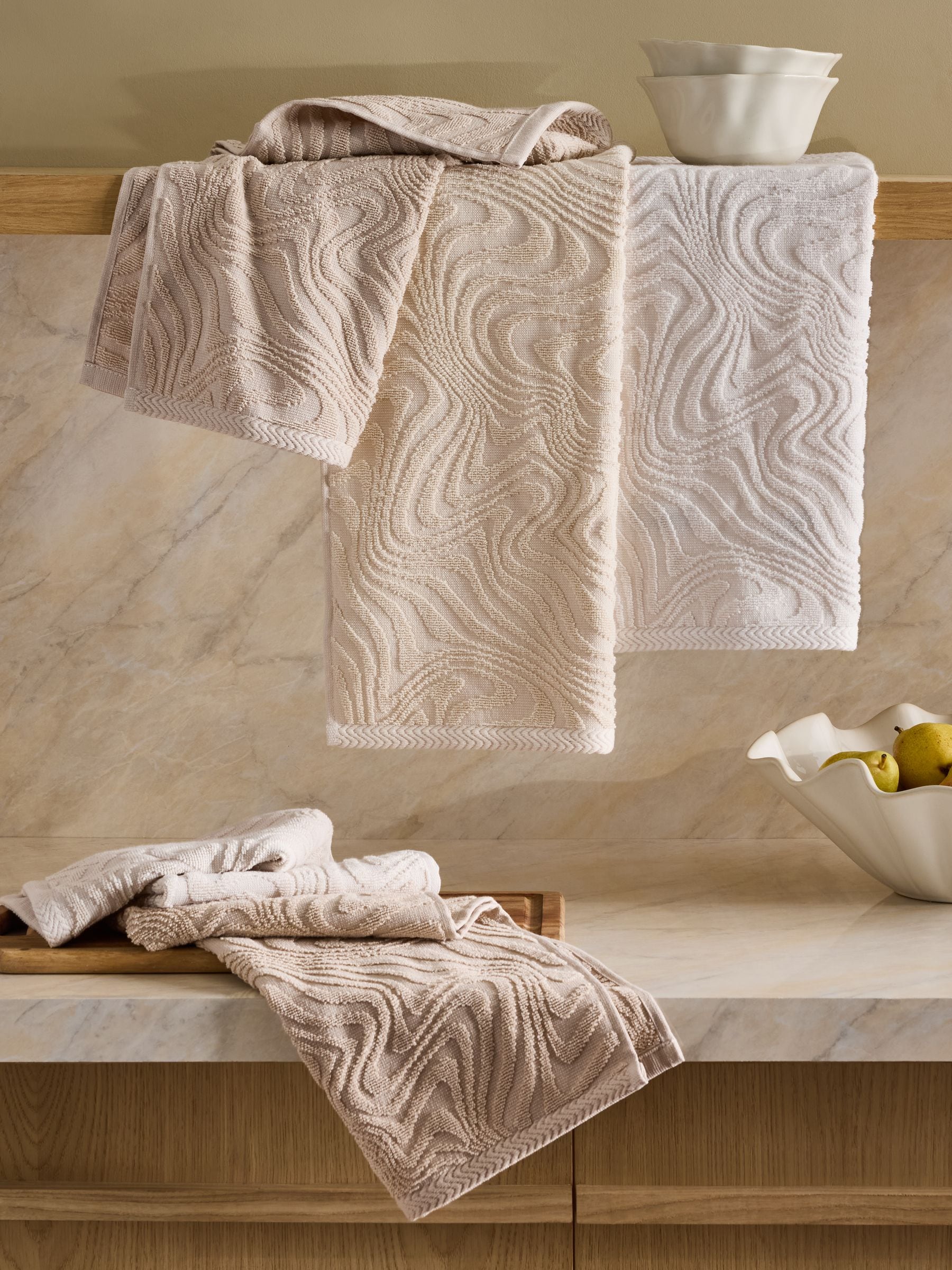Set of 5 Grey Terry Tea Towels 60cm x 40cm