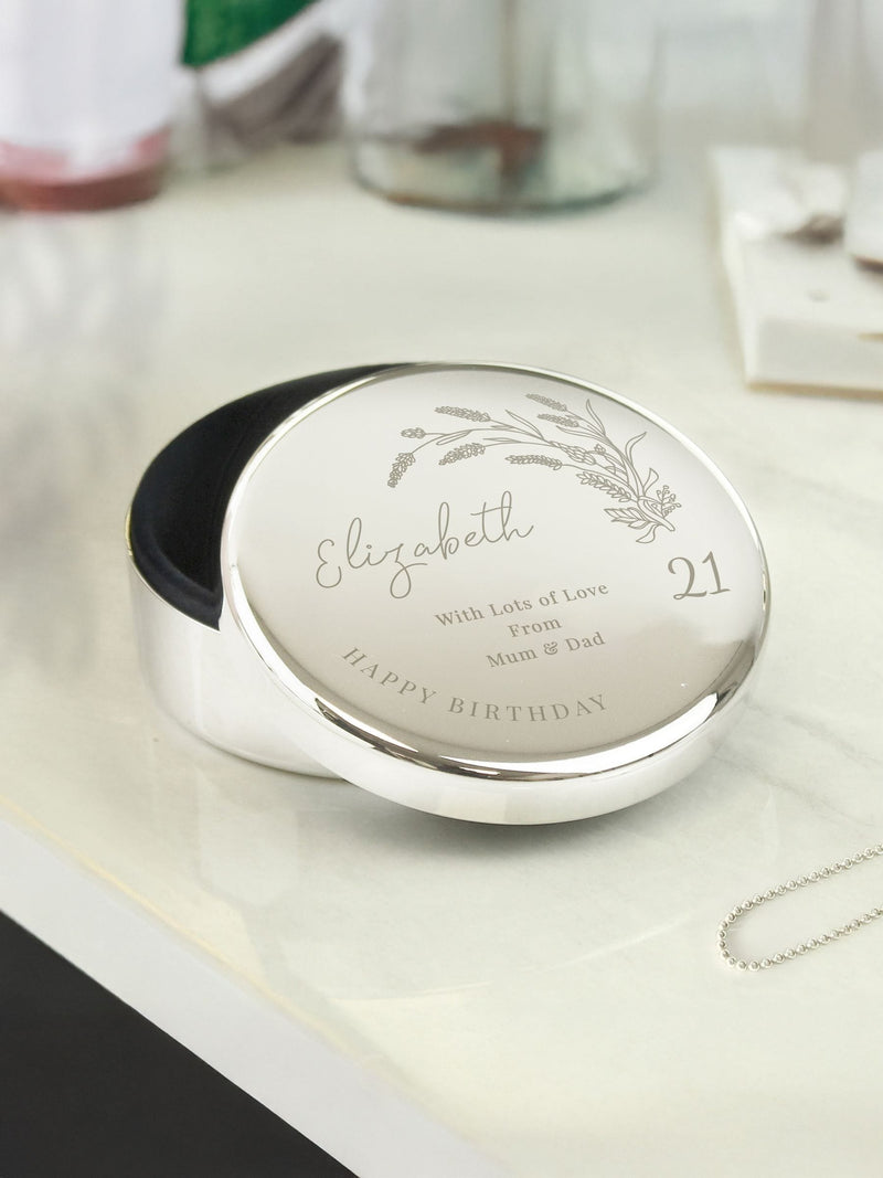 PMC personalised round birthday trinket box, UK version
