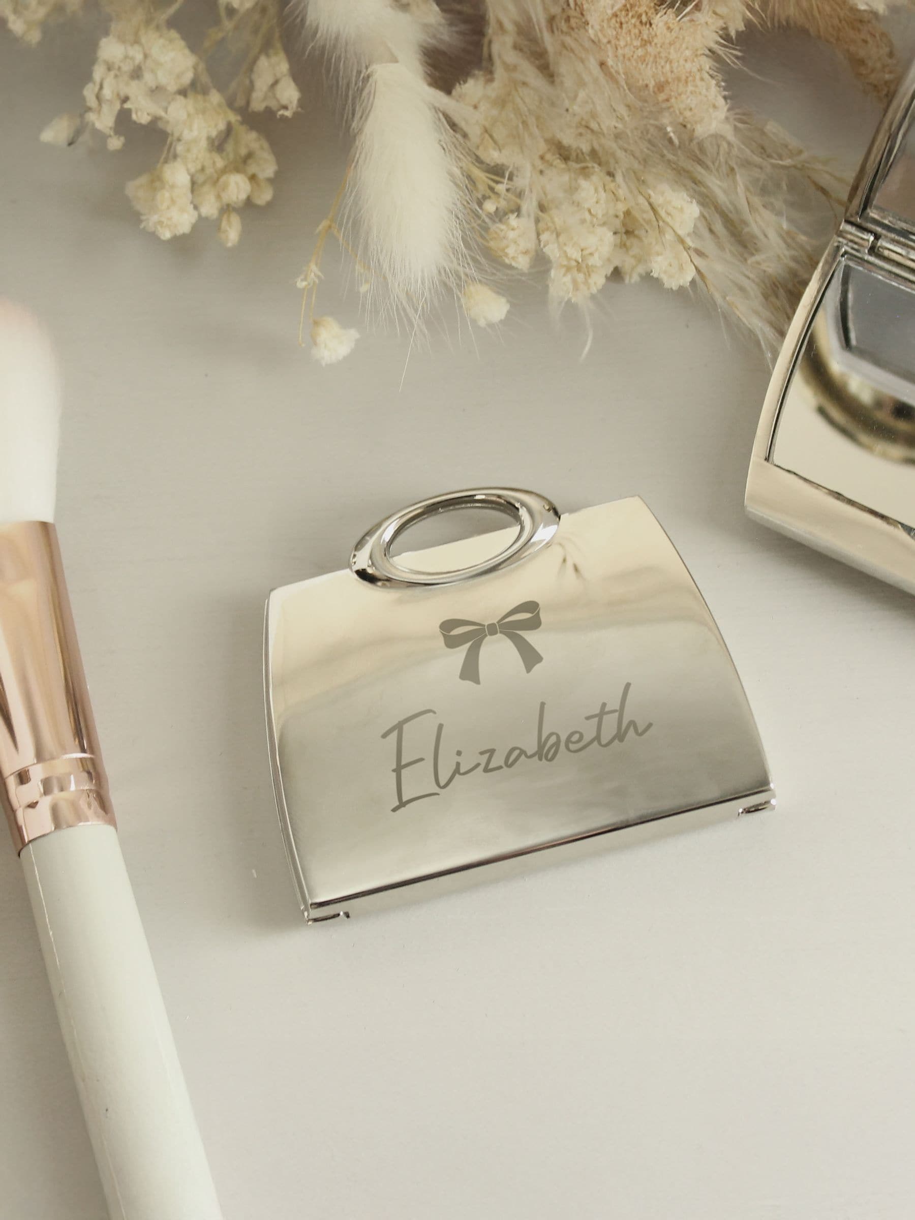 PMC Personalised Bow Handbag Compact Mirror (British brand)