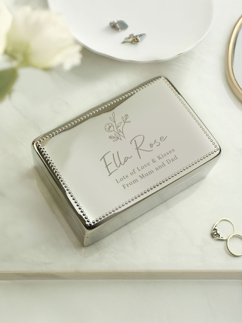 PMC personalised floral jewellery box, imported from the UK