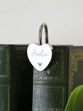 PMC engraved personalised heart bookmark (British brand)
