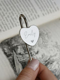 PMC engraved personalised heart bookmark (British brand)