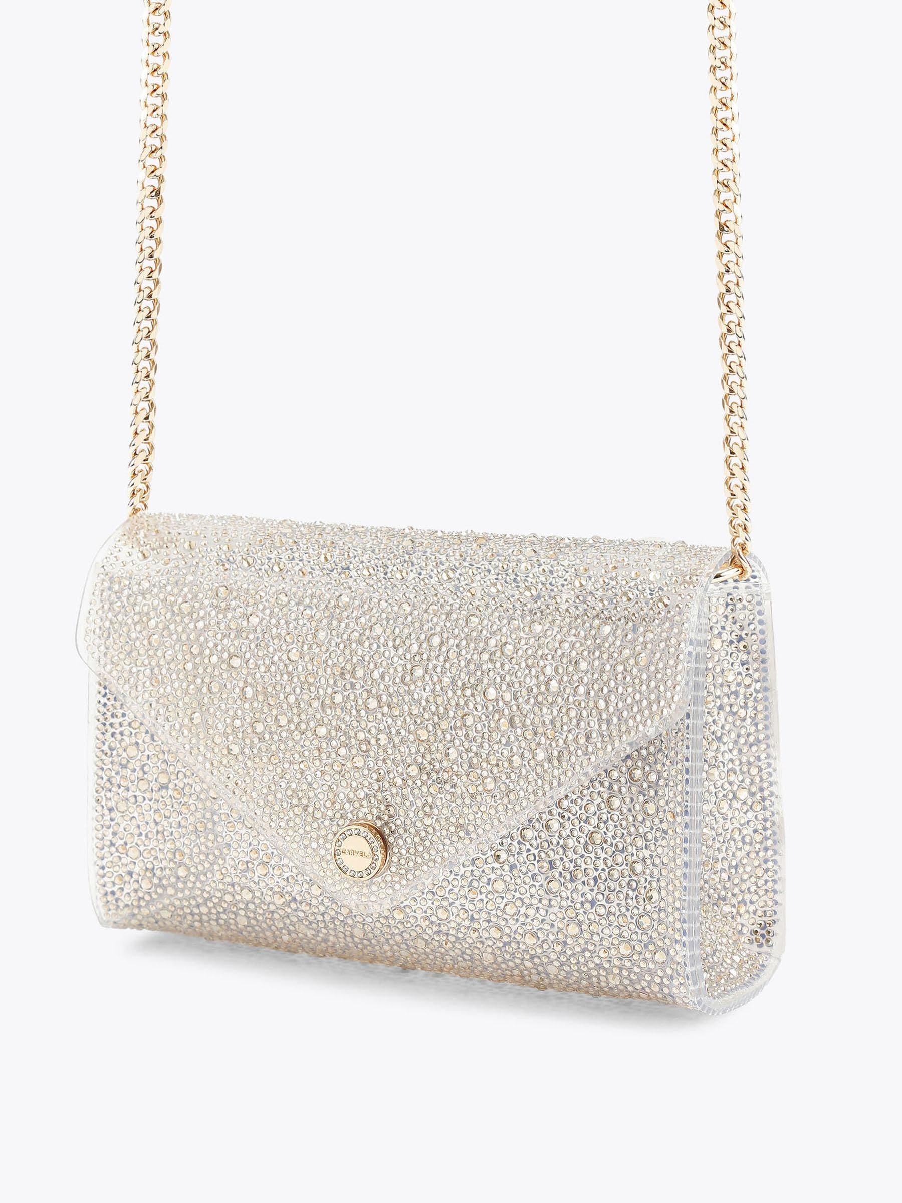 Carvela Positano vinyl clutch bag with crystals, UK version
