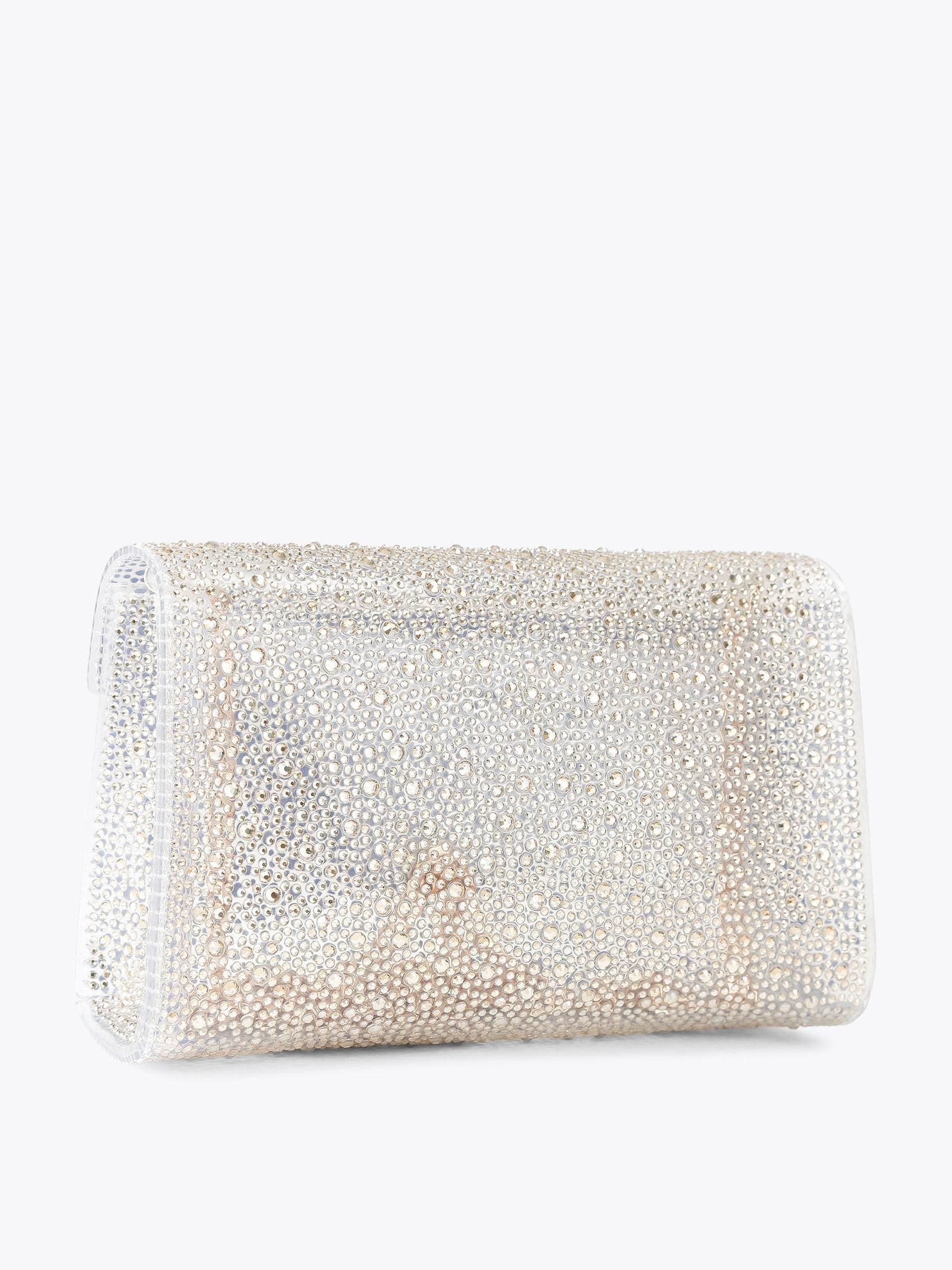 Carvela Positano vinyl clutch bag with crystals, UK version