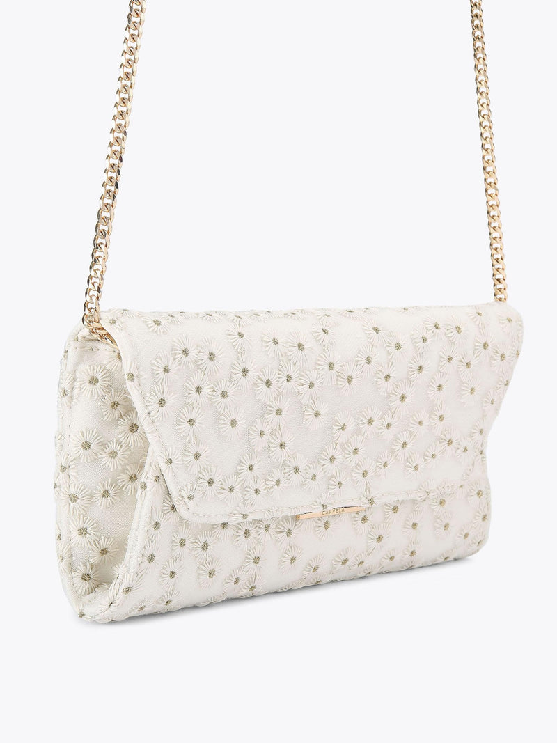 Carvela White Spirit Daisy clutch bag 14cm, UK version