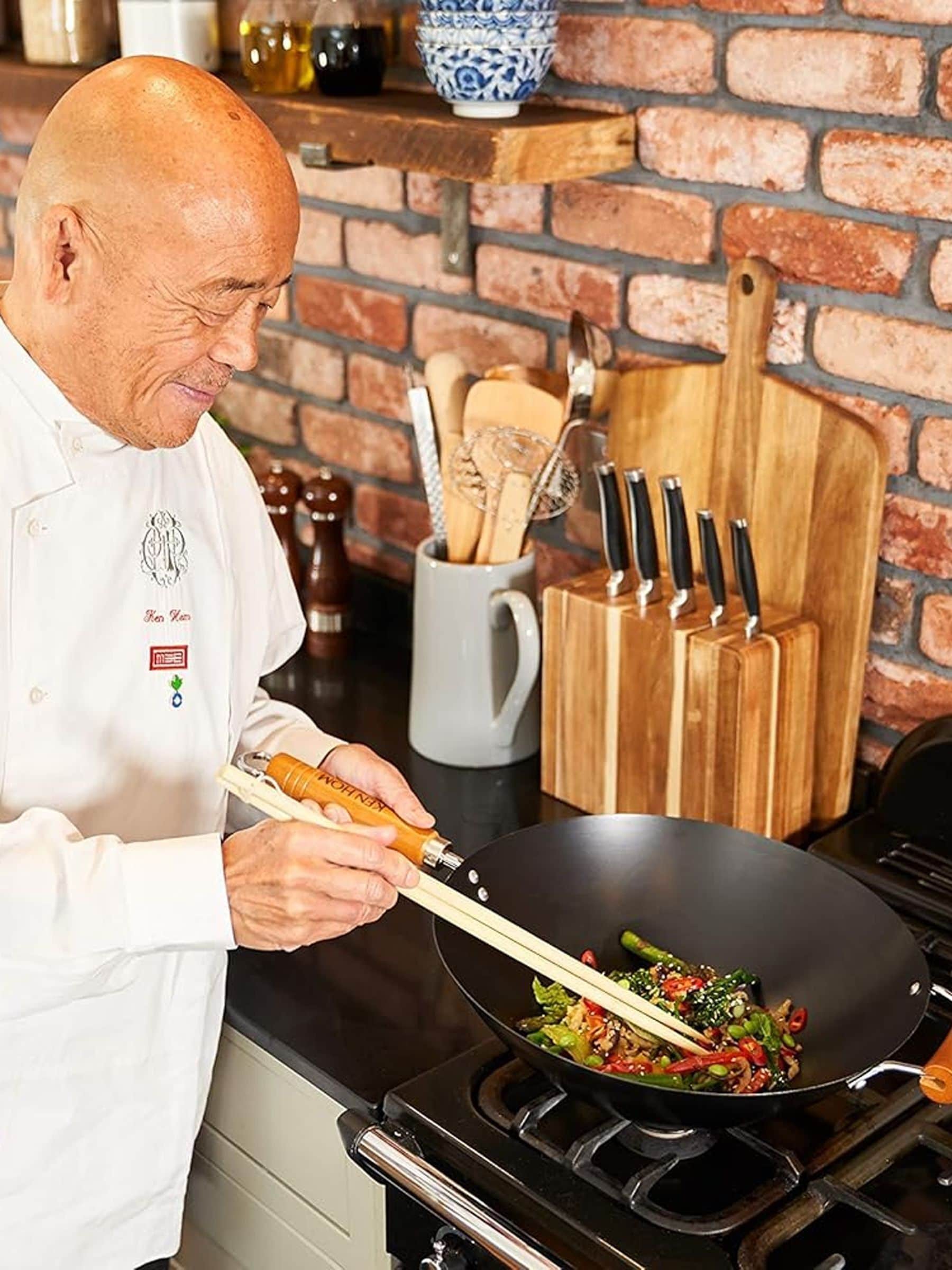 Ken Hom wok 27cm black steel non-stick - British product