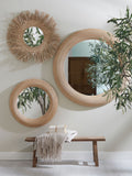 Light & Living natural Piedre rattan mirror 109.5cm, UK version