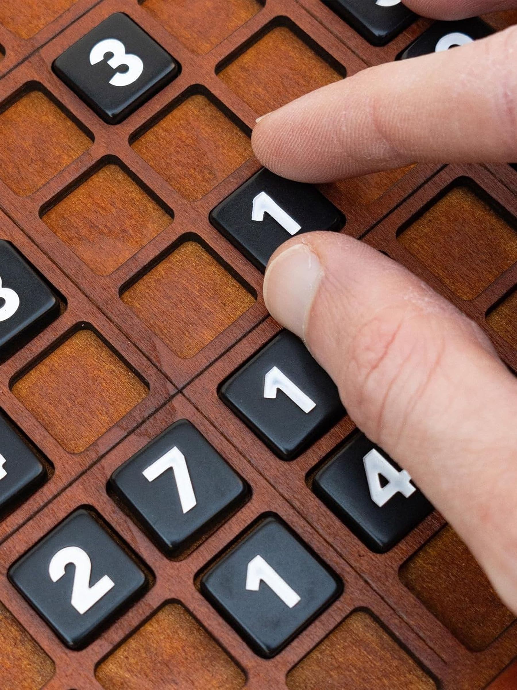 Suck UK Sudoku Deluxe wooden board game with tiles, UK version