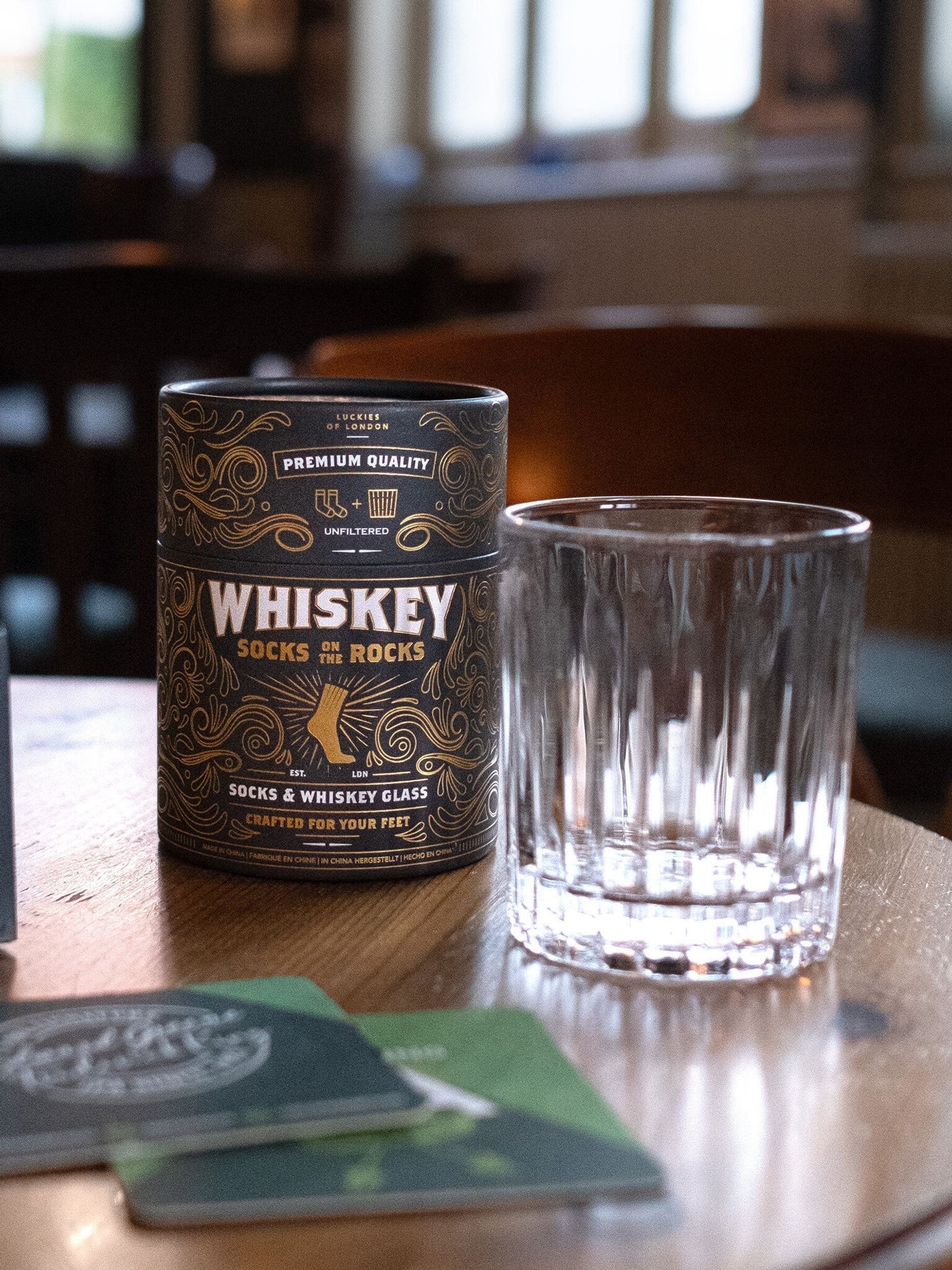 Suck UK Whiskey Socks On The Rocks glass decanter, UK version
