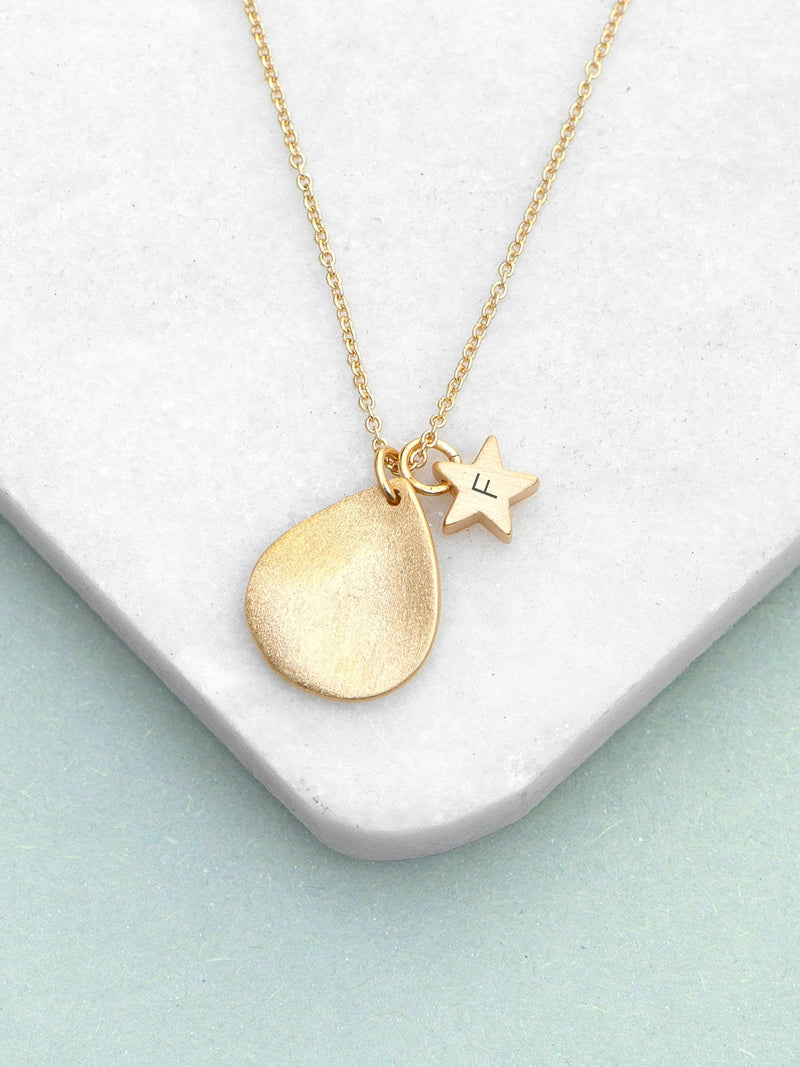 Treat Republic personalised matte star and drop necklace (British brand)