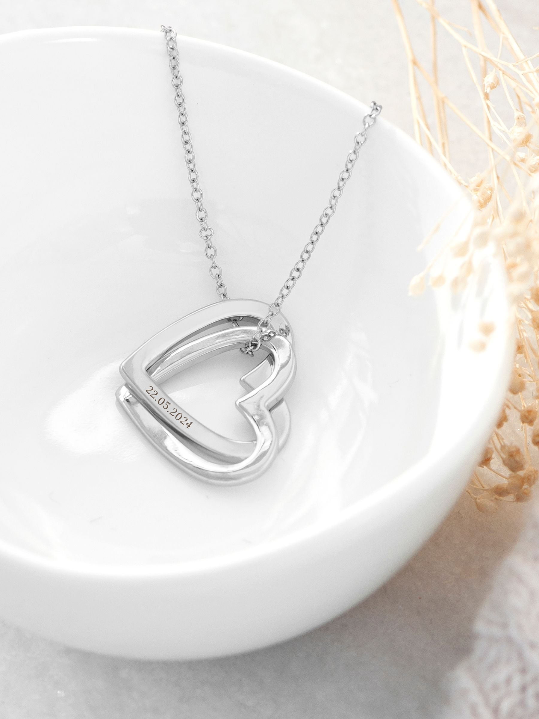 Treat Republic personalised entwined hearts necklace, imported from the UK