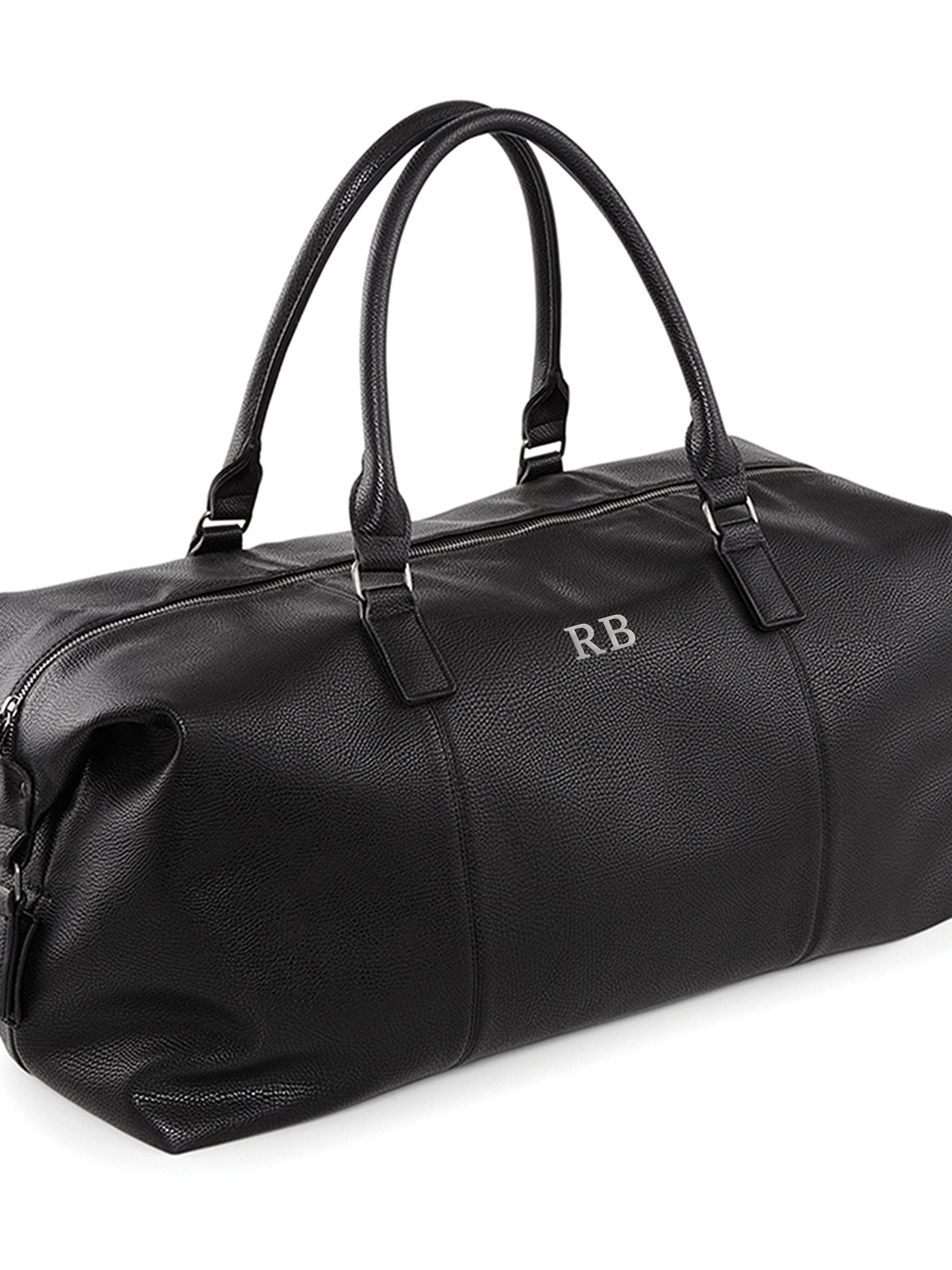 Treat Republic monogrammed weekender holdall black - British product