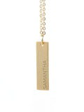 Treat Republic personalised gold plated bar necklace, UK version