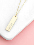 Treat Republic personalised gold plated bar necklace, UK version