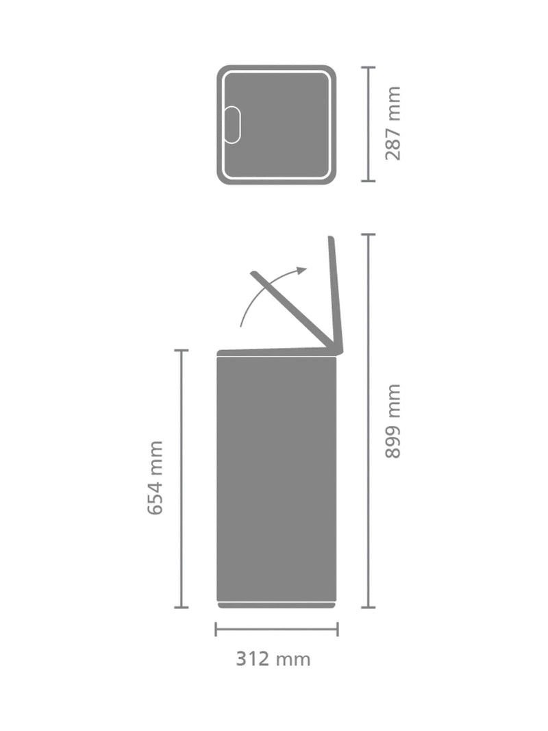 Brabantia white pedal bin 30 litres, UK version