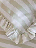Cath Kidston set of 2 green stripe frill cotton pillowcases (British brand)