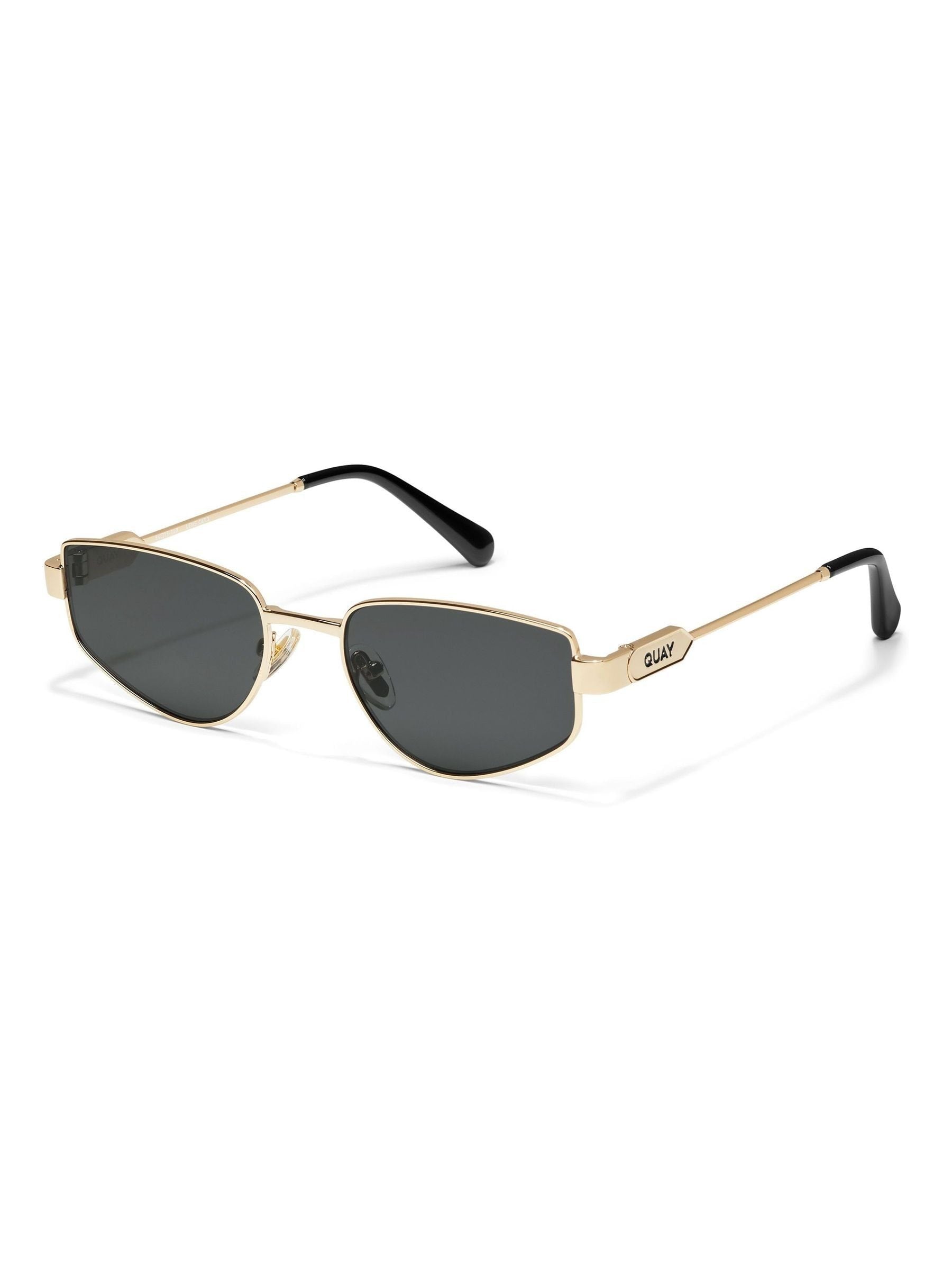 QUAY Gold sunglasses metal frame polycarbonate lenses, imported from the UK