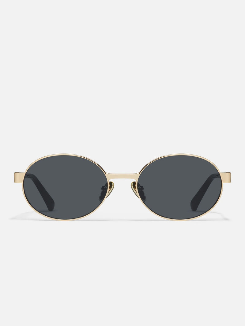 QUAY Gold Anyways round sunglasses, UK version