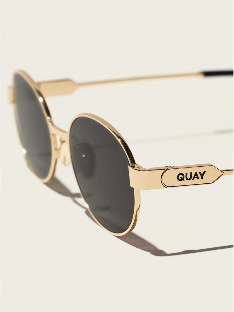 QUAY Gold Anyways round sunglasses, UK version