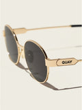 QUAY Gold Anyways round sunglasses, UK version