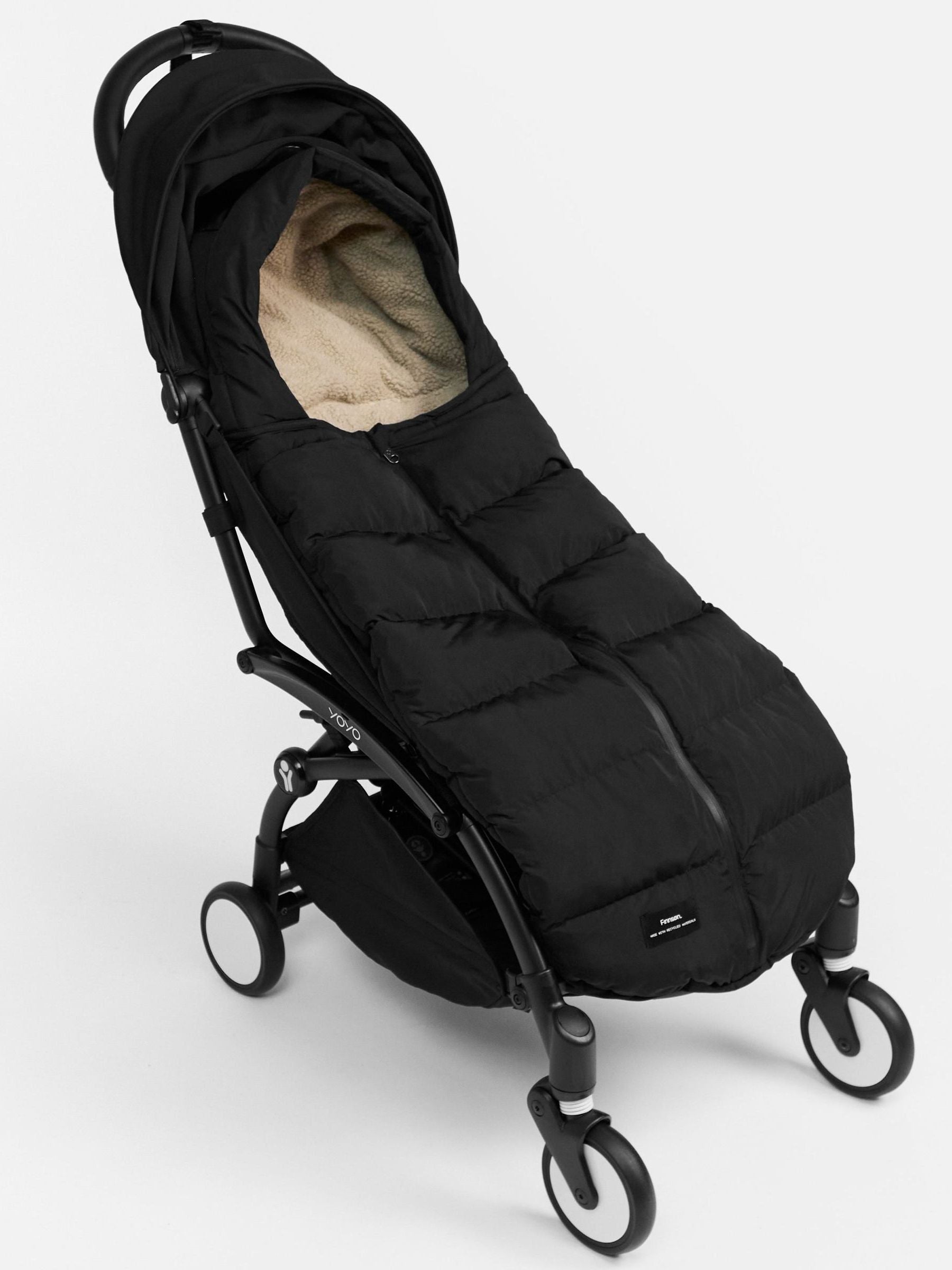 Finnson Black Alma quilted foot muff - British product