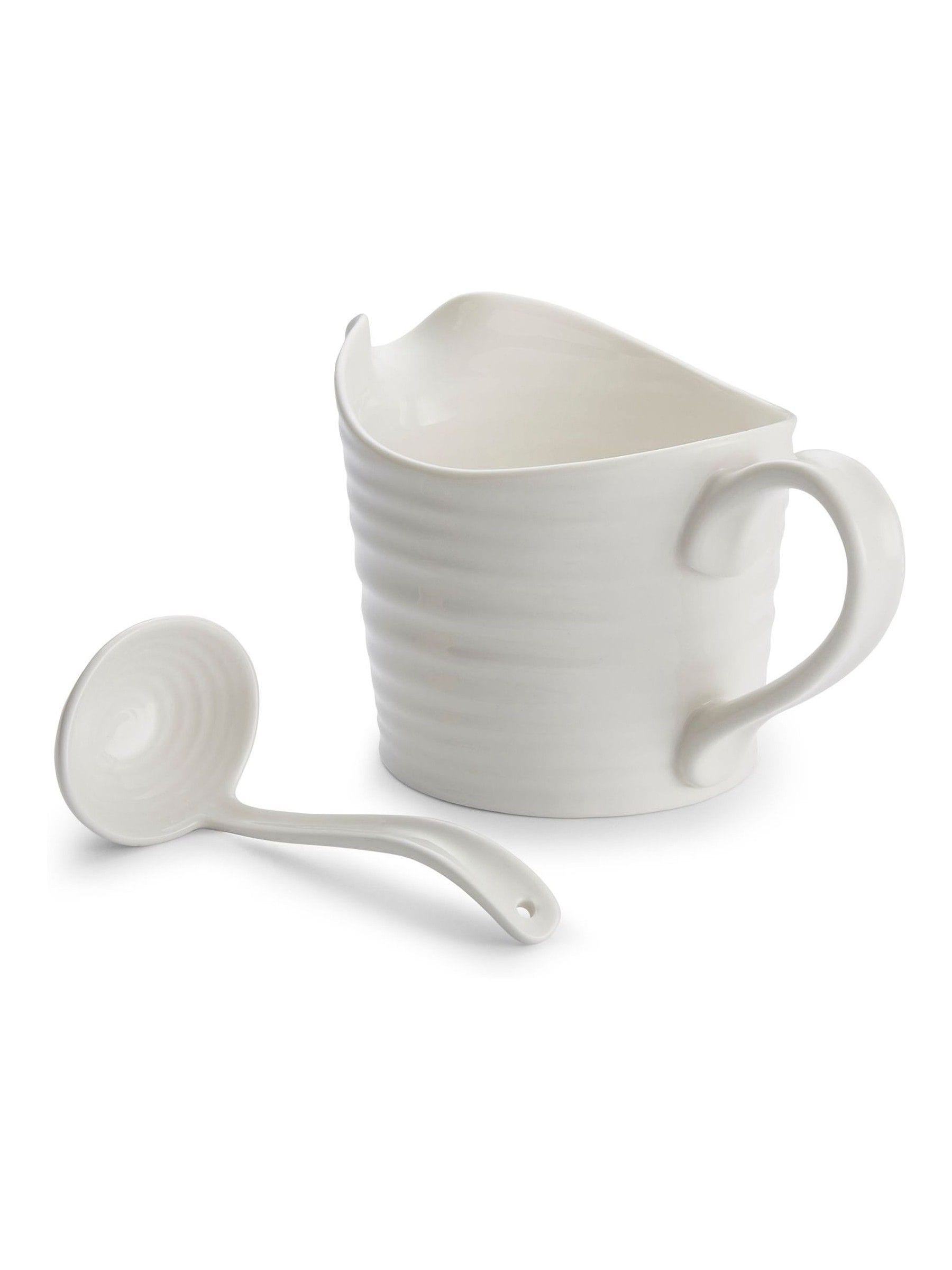Sophie Conran white porcelain sauce jug and mini ladle set - British product