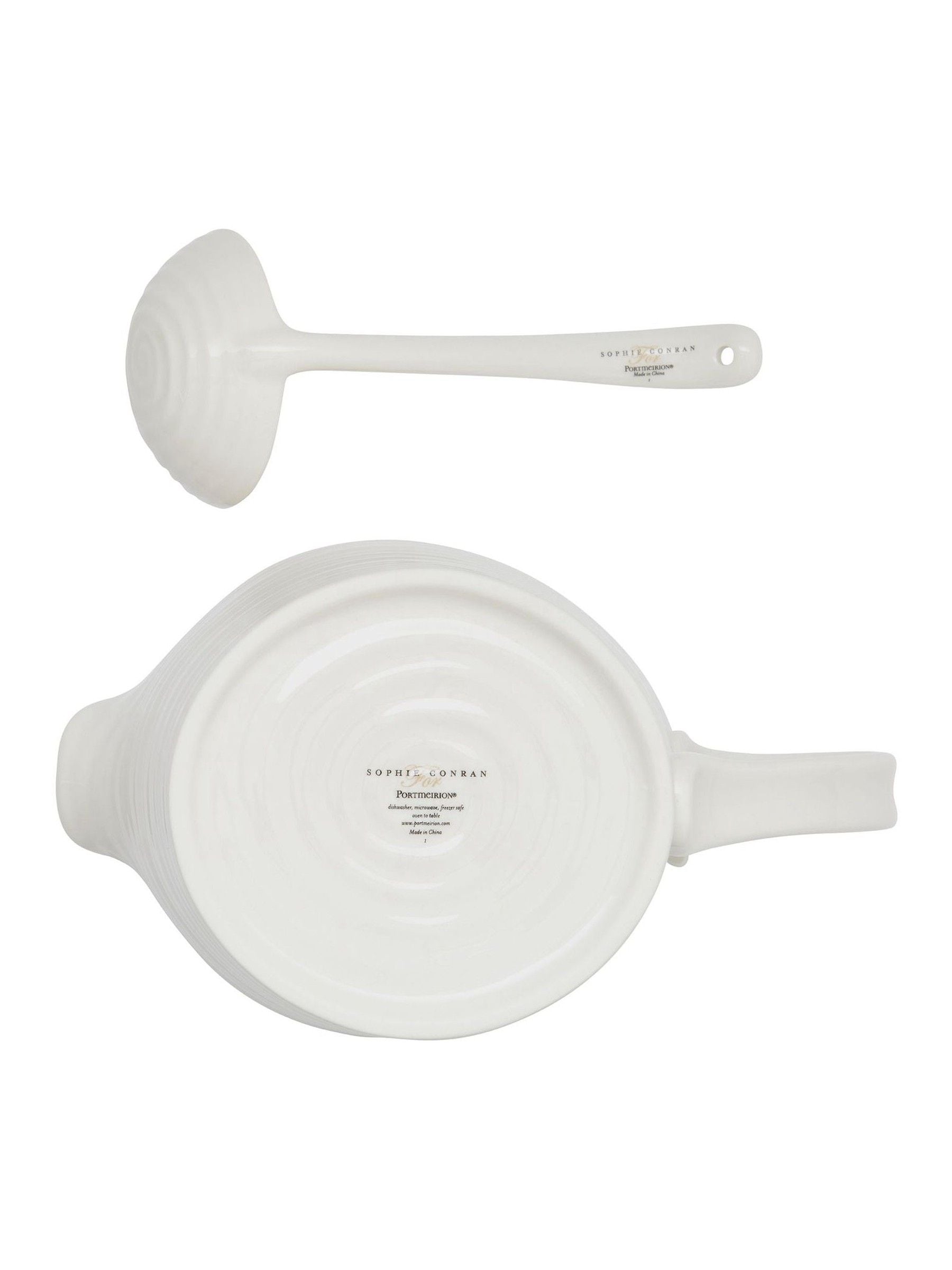 Sophie Conran white porcelain sauce jug and mini ladle set - British product