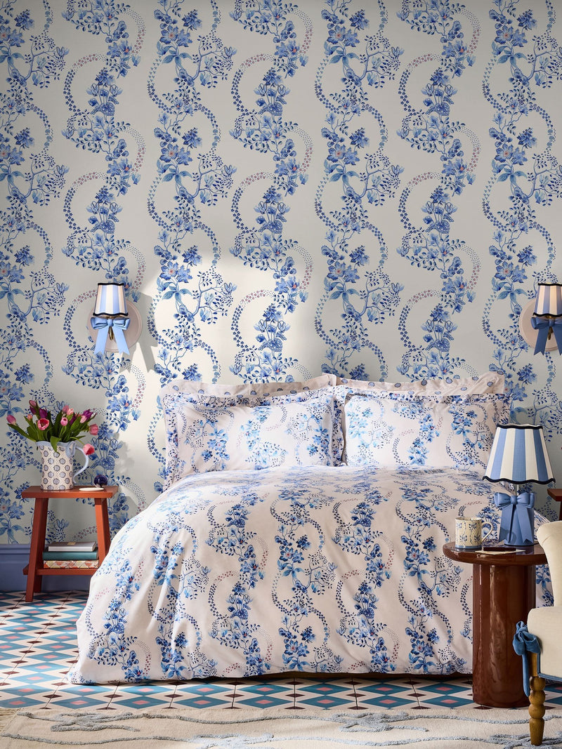 Cath Kidston wallpaper sample Road Floral A4, imported from the UK