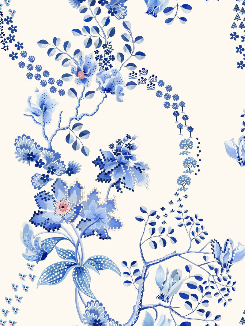 Cath Kidston wallpaper sample Road Floral A4, imported from the UK