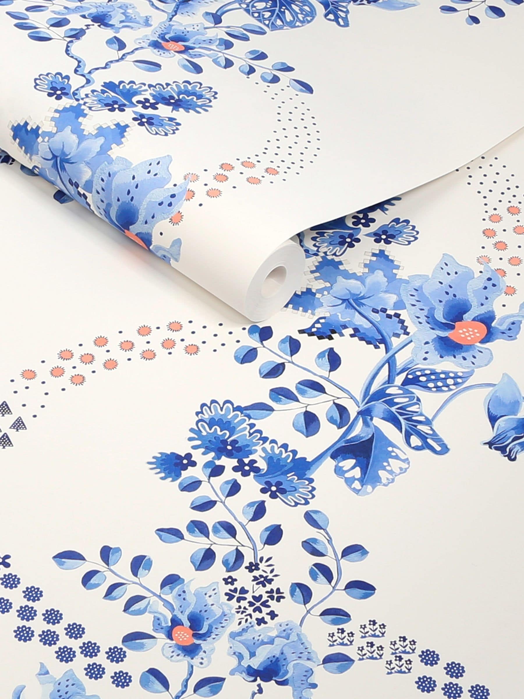 Cath Kidston wallpaper sample Road Floral A4, imported from the UK