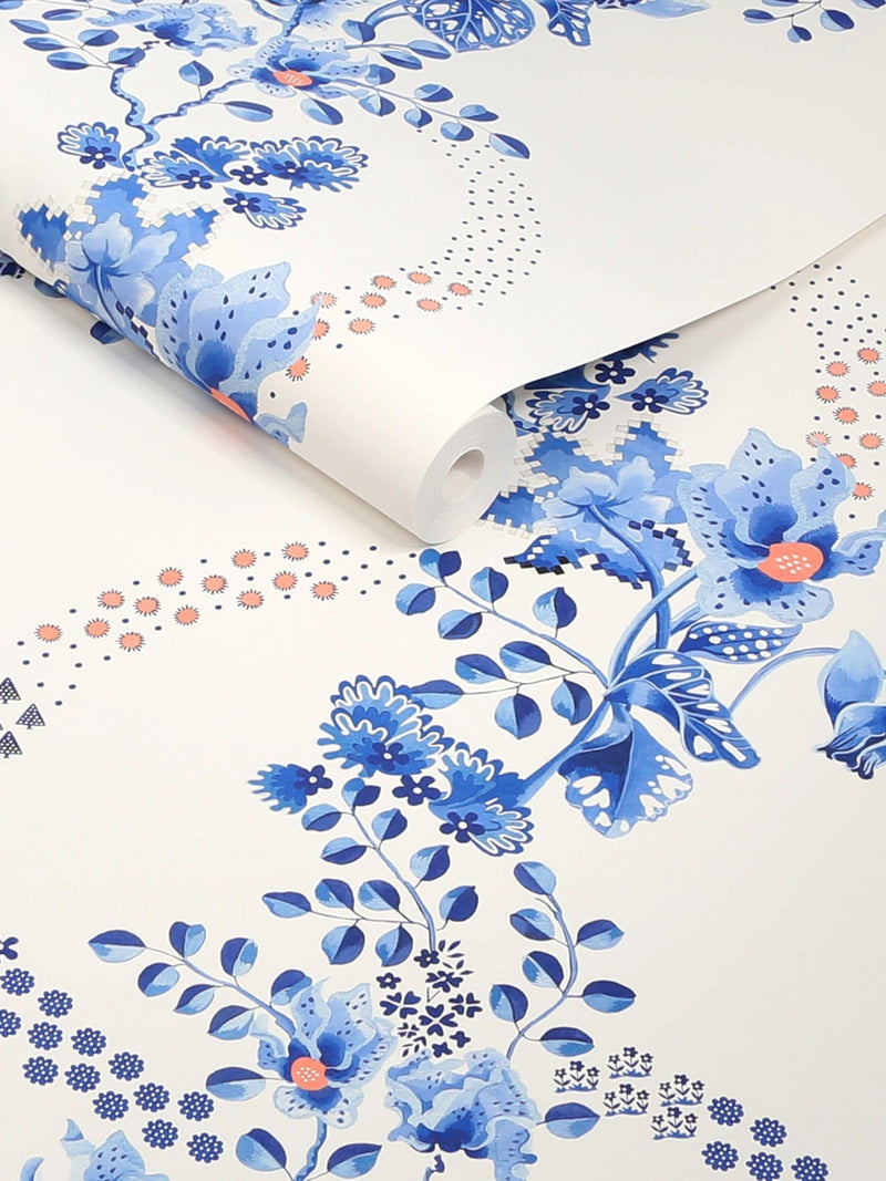 Cath Kidston wallpaper sample Road Floral A4, imported from the UK