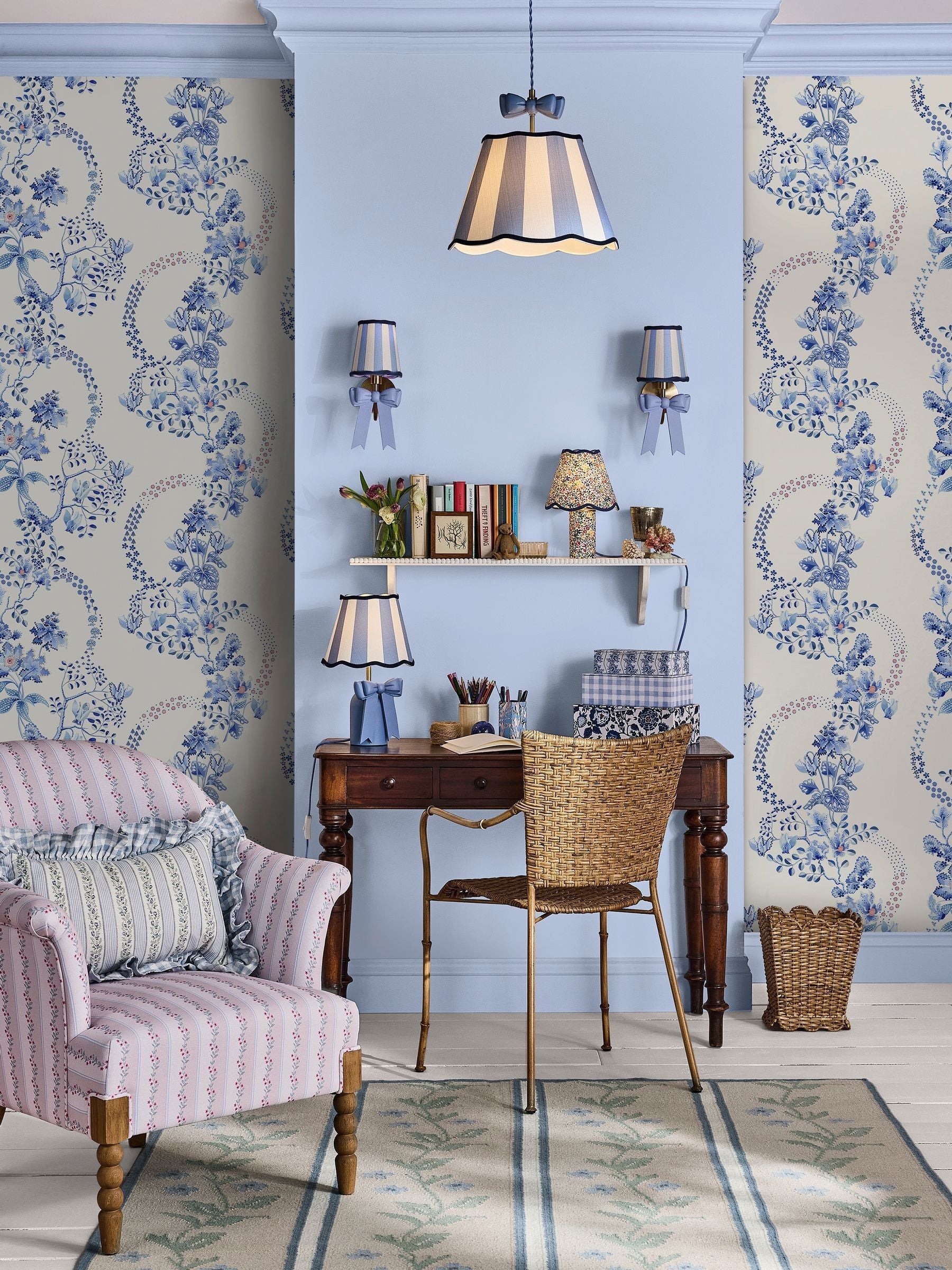 Cath Kidston wallpaper sample Road Floral A4, imported from the UK