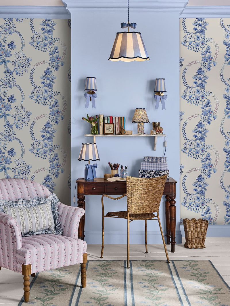 Cath Kidston wallpaper sample Road Floral A4, imported from the UK