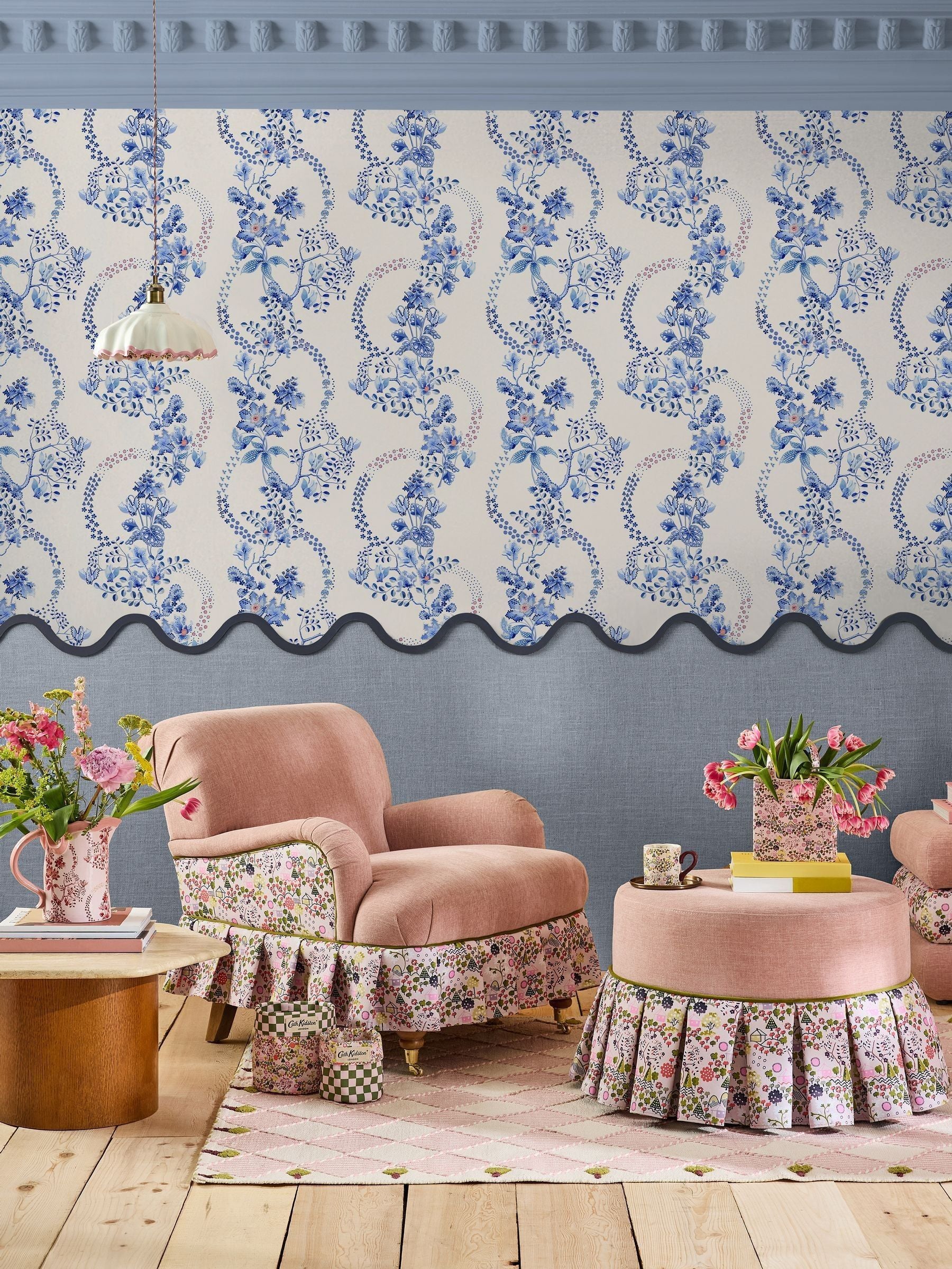 Cath Kidston wallpaper sample Road Floral A4, imported from the UK