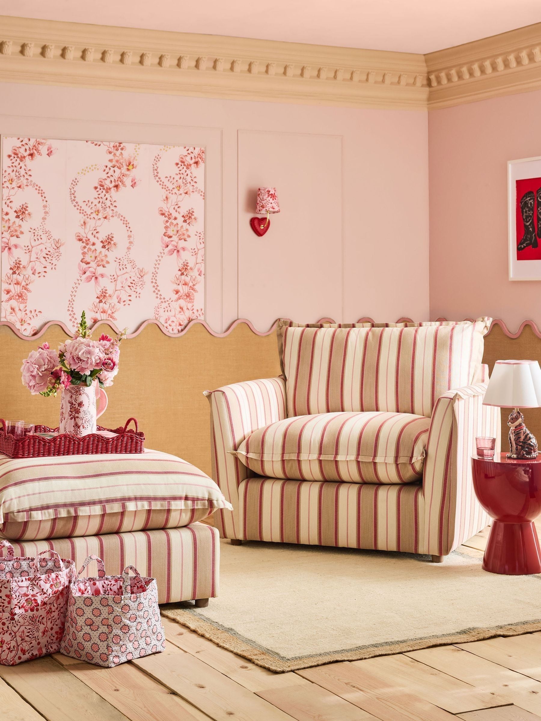 Cath Kidston wallpaper sample Road Floral A4, imported from the UK