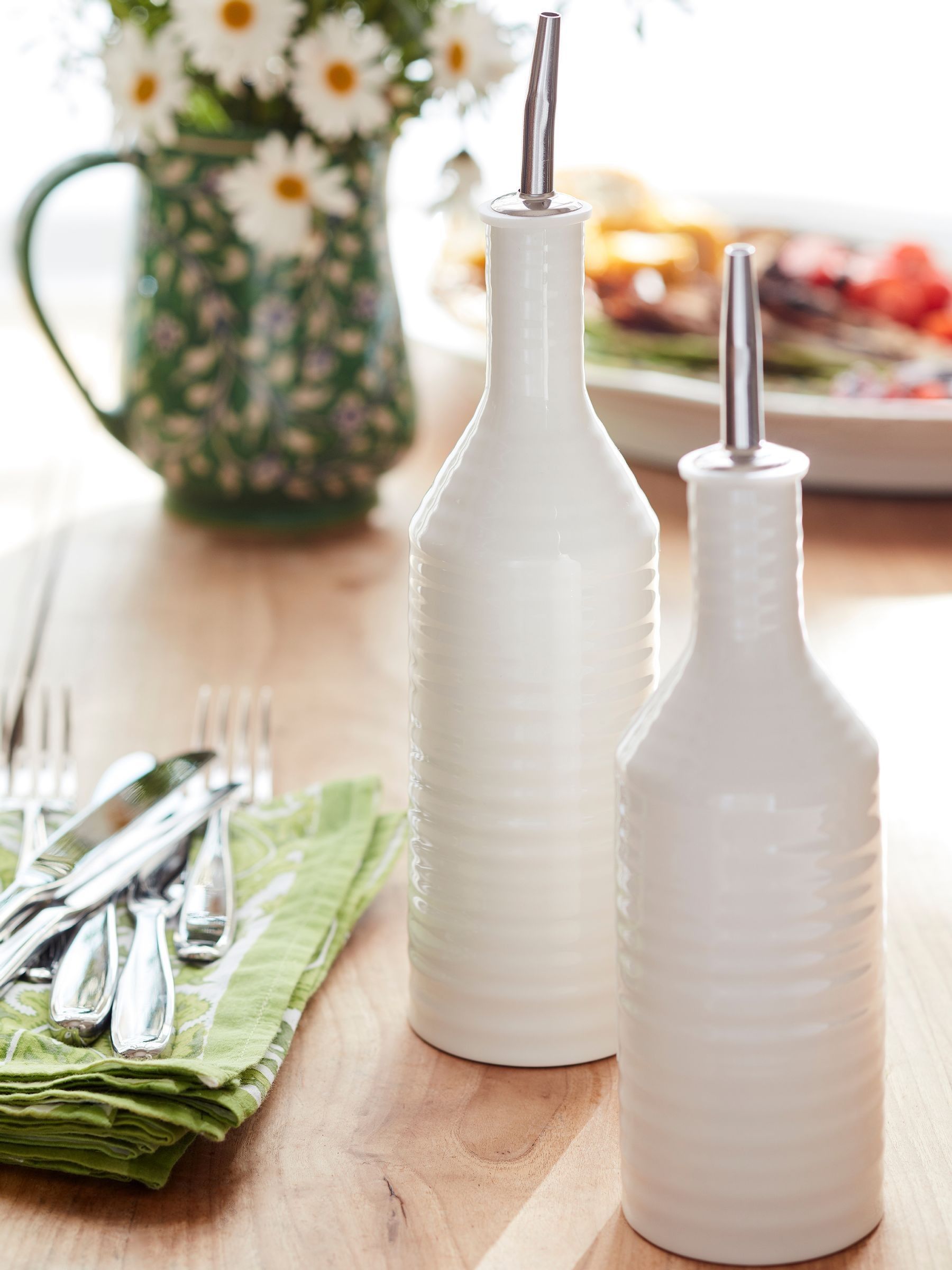 Sophie Conran white porcelain oil & vinegar drizzler set - British product