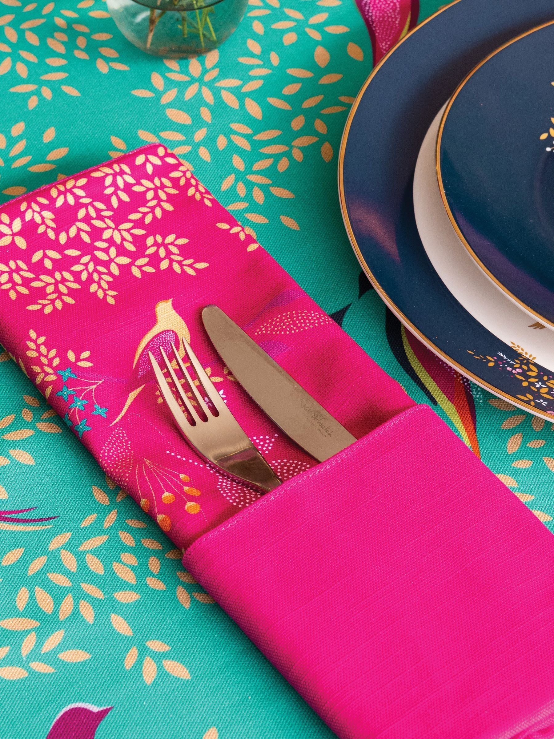 Sara Miller pink Chelsea birds napkins set of 4 - British product