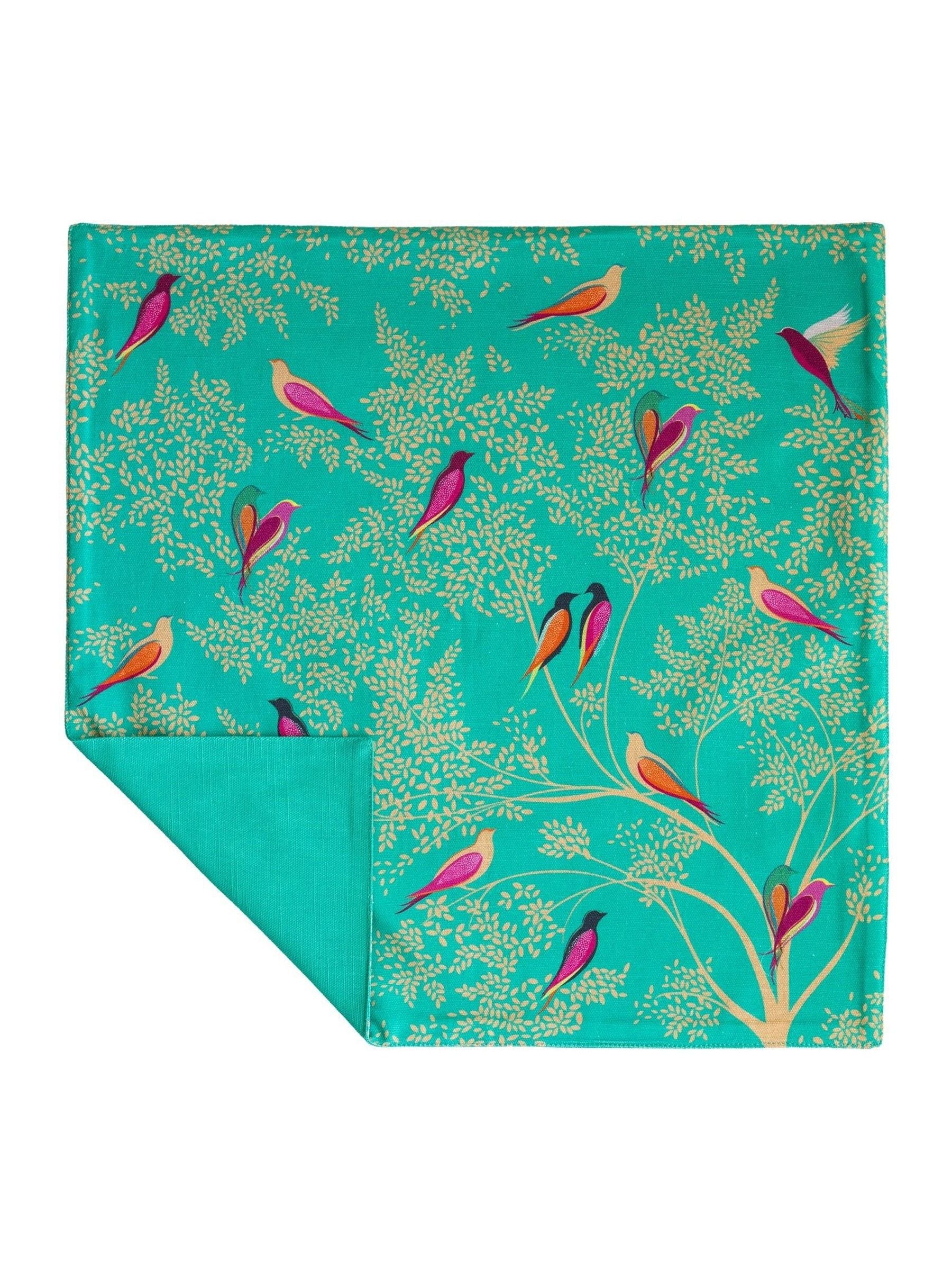 Sara Miller set of 4 green Chelsea Birds napkins (British brand)