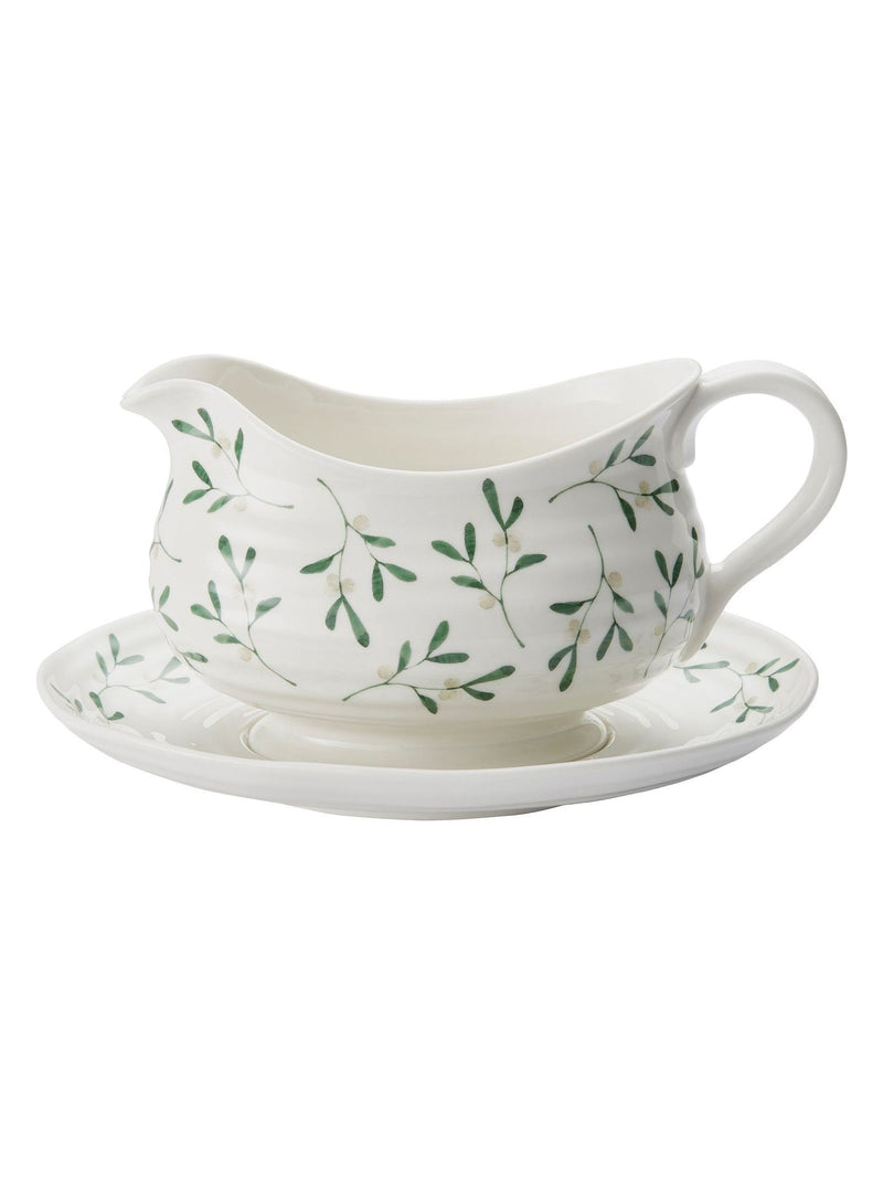 Sophie Conran Portmeirion white mistletoe sauce boat and stand (British brand)