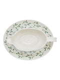 Sophie Conran Portmeirion white mistletoe sauce boat and stand (British brand)