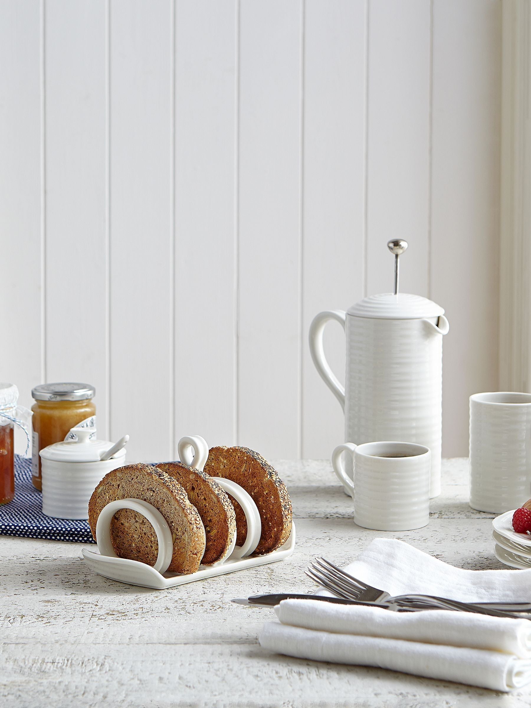 Sophie Conran white porcelain short mugs 4-pack - British product